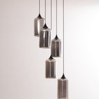 June minimalistische fles glazen hanglamp smoke grijs | Fioriscas