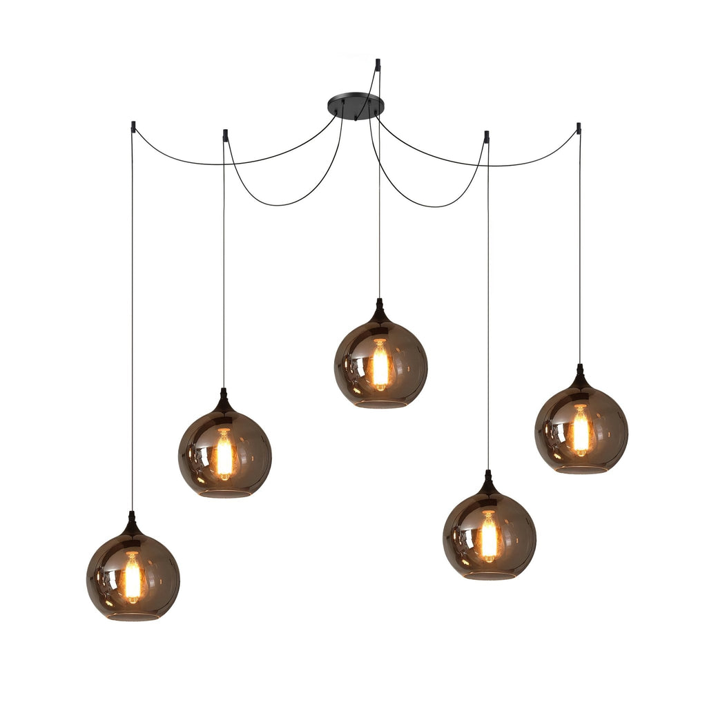 June minimalistische fles glazen hanglamp smoke grijs | Fioriscas
