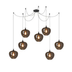 June minimalistische fles glazen hanglamp smoke grijs | Fioriscas