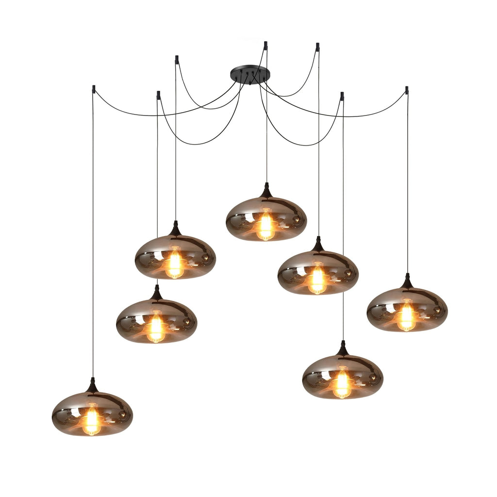 June minimalistische fles glazen hanglamp smoke grijs | Fioriscas