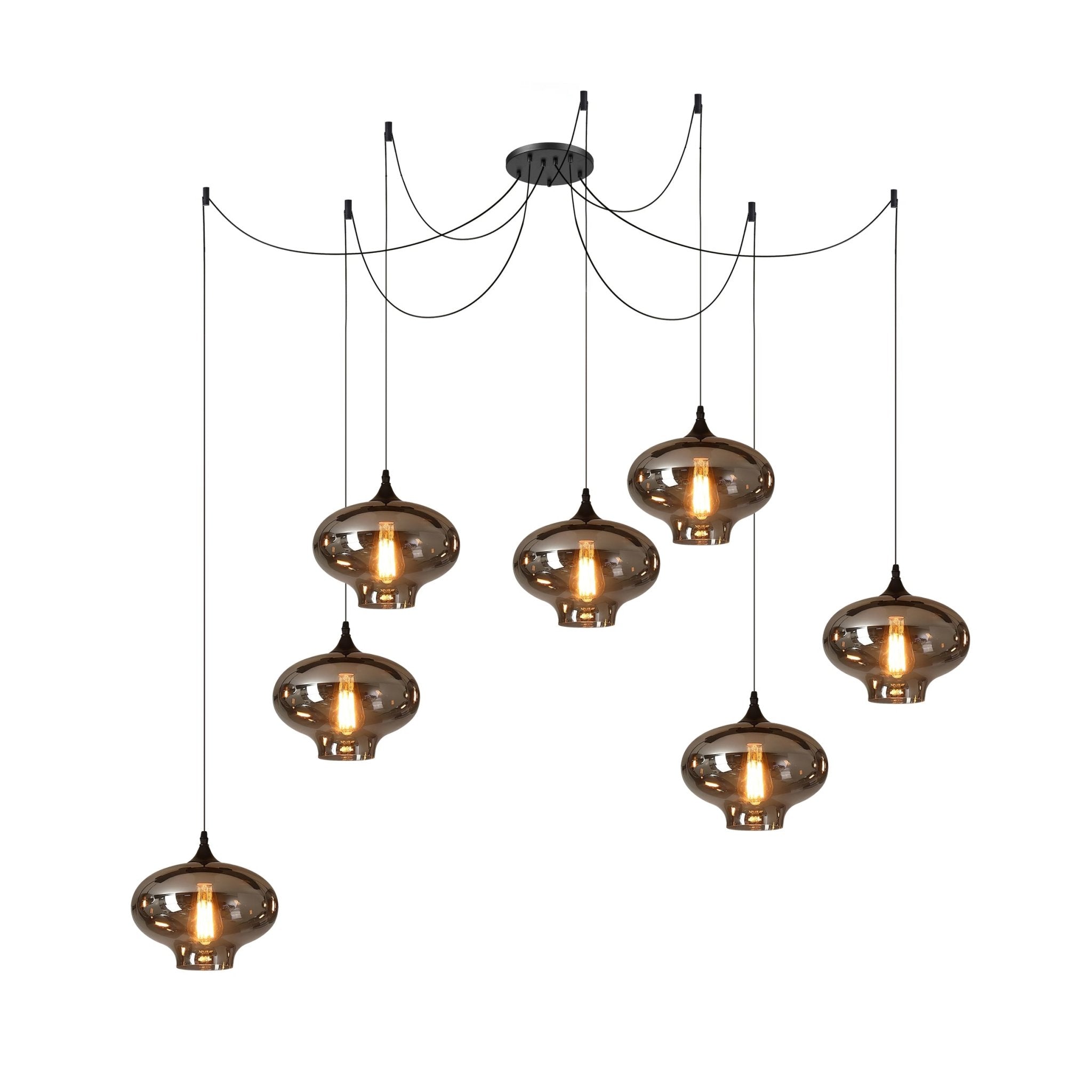 June minimalistische fles glazen hanglamp smoke grijs | Fioriscas