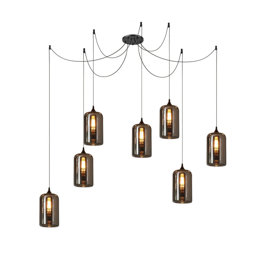 June minimalistische fles glazen hanglamp smoke grijs | Fioriscas