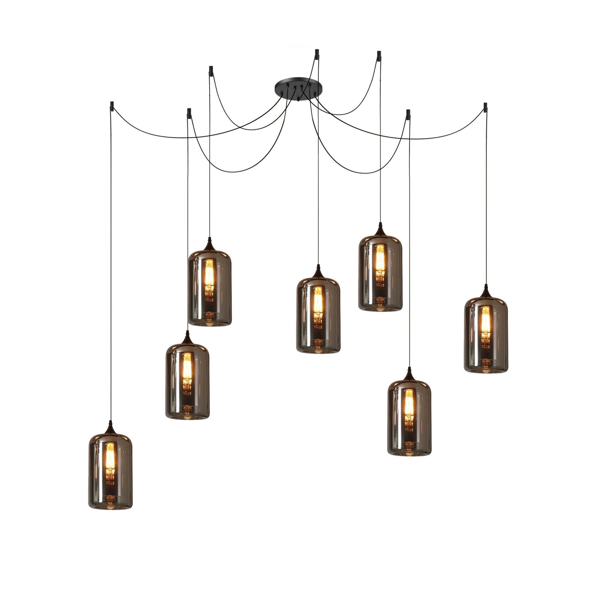 June minimalistische fles glazen hanglamp smoke grijs | Fioriscas