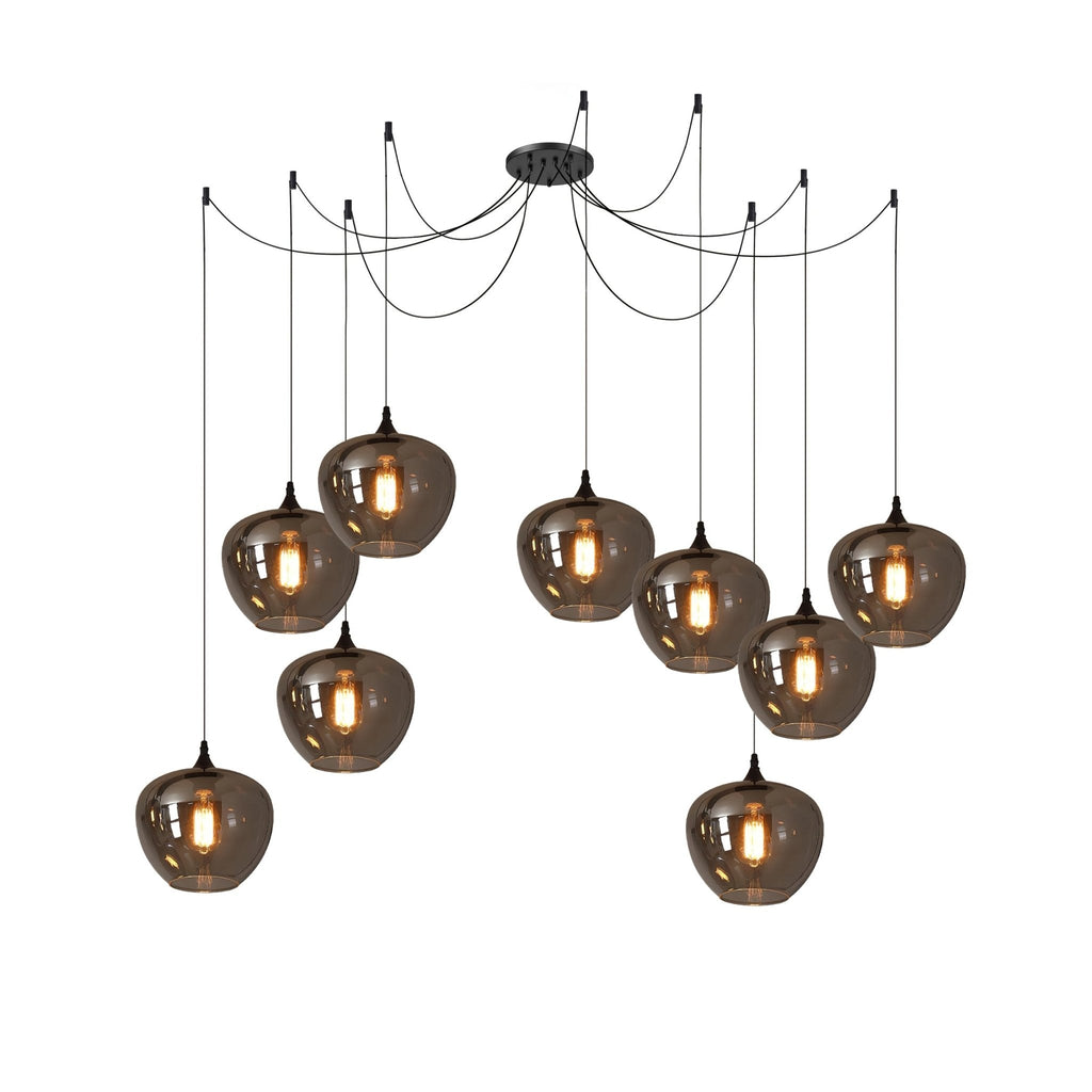 June minimalistische fles glazen hanglamp smoke grijs | Fioriscas