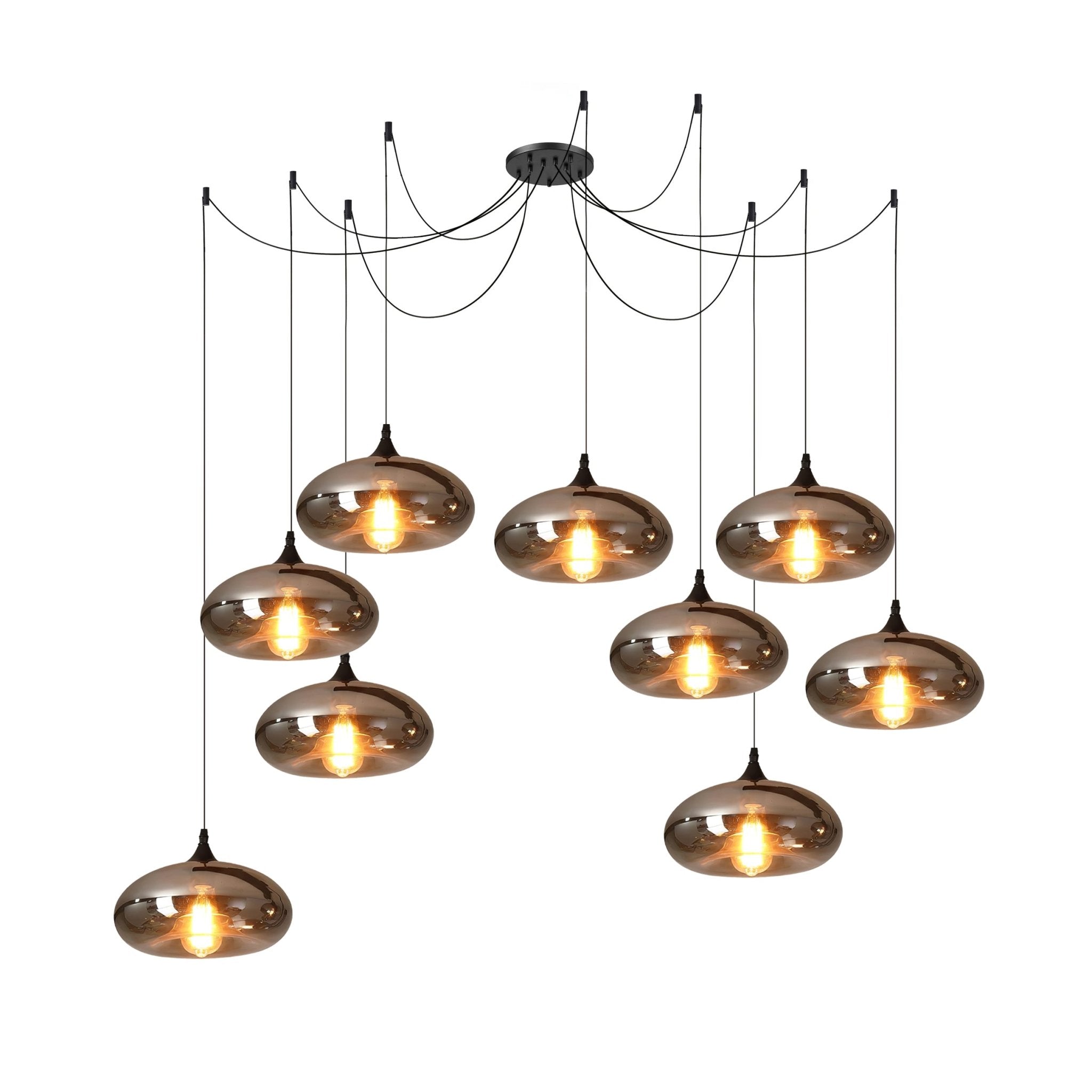 June minimalistische fles glazen hanglamp smoke grijs | Fioriscas