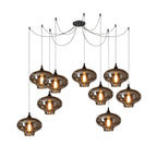 June minimalistische fles glazen hanglamp smoke grijs | Fioriscas