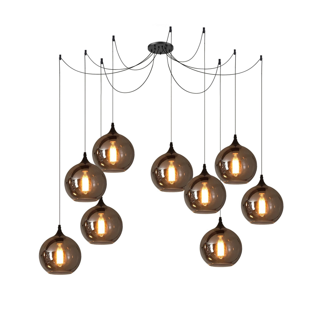 June minimalistische fles glazen hanglamp smoke grijs | Fioriscas