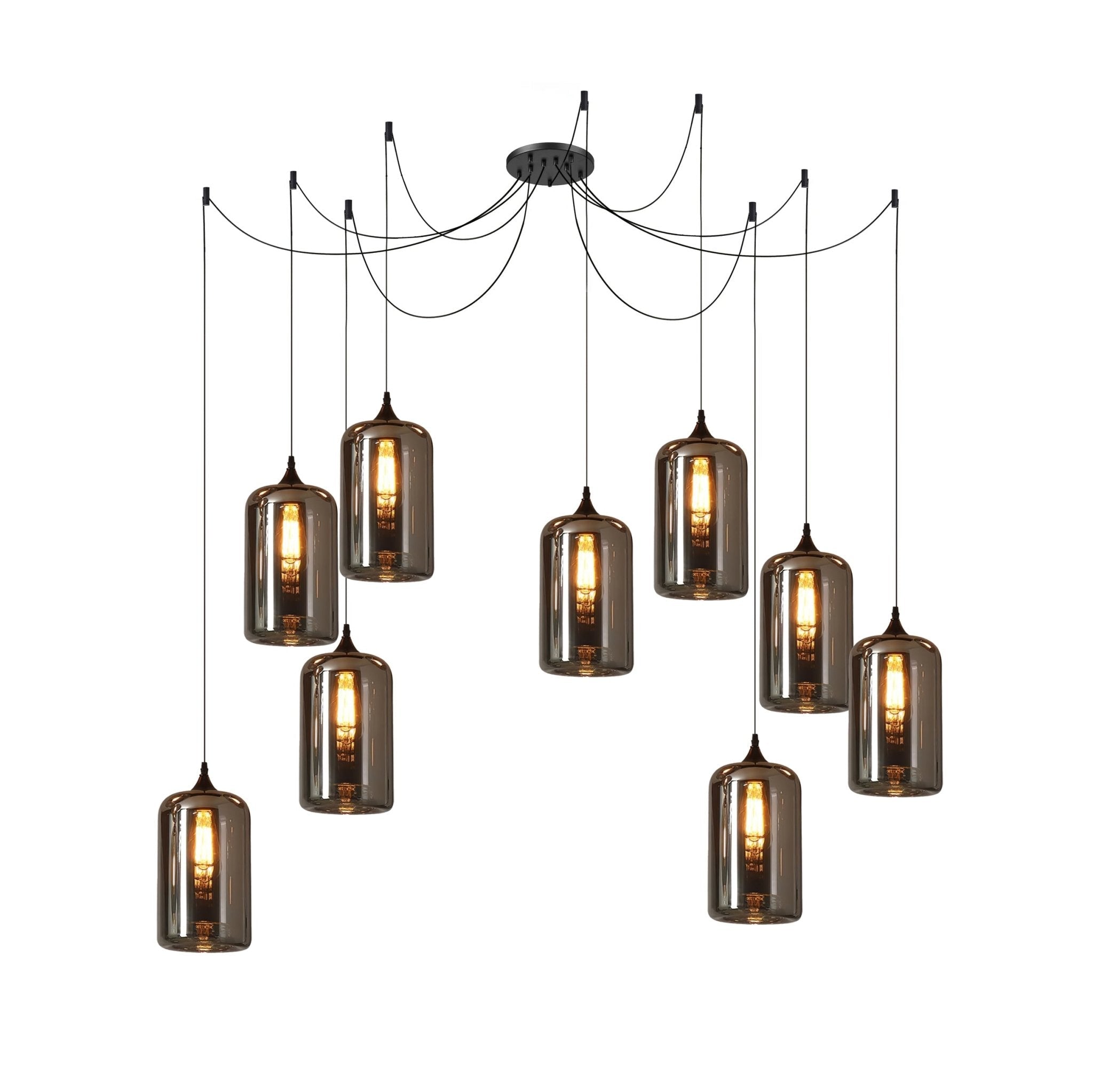 June minimalistische fles glazen hanglamp smoke grijs | Fioriscas