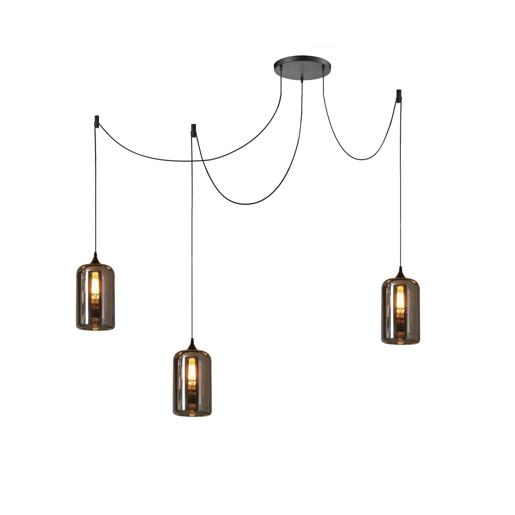 June minimalistische fles glazen hanglamp smoke grijs | Fioriscas