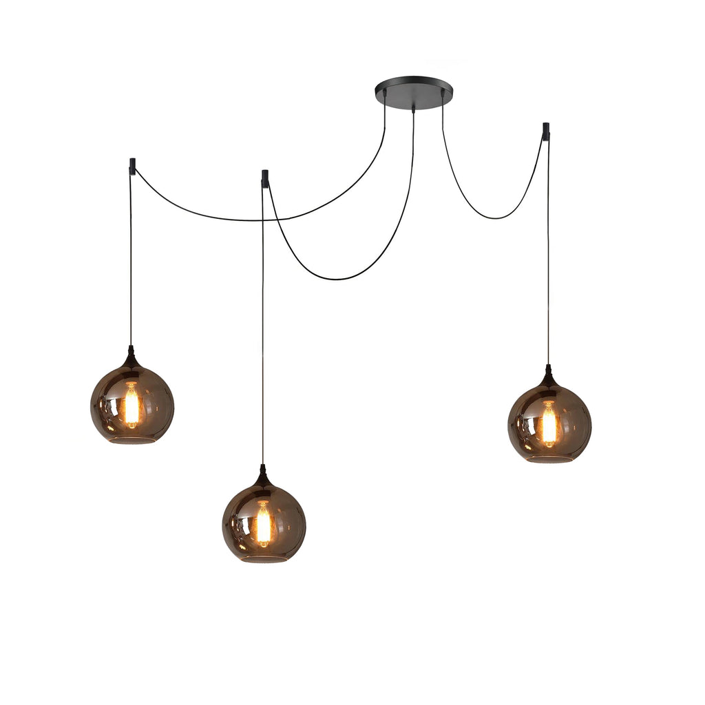 June minimalistische fles glazen hanglamp smoke grijs | Fioriscas