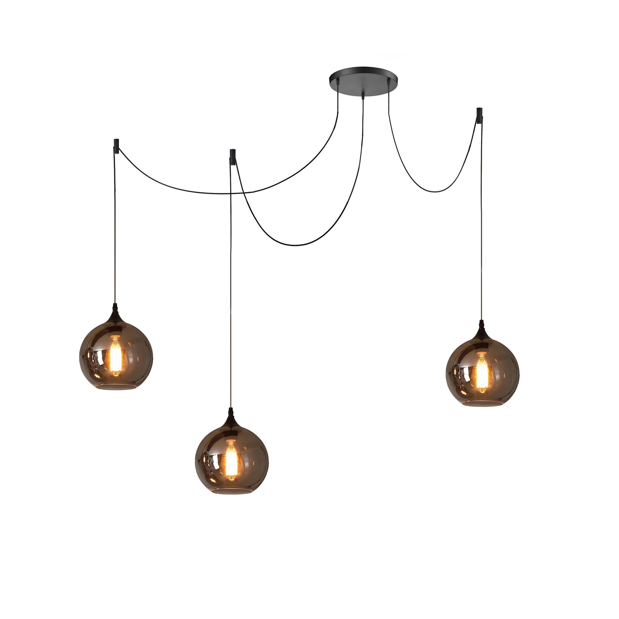 June minimalistische fles glazen hanglamp smoke grijs | Fioriscas