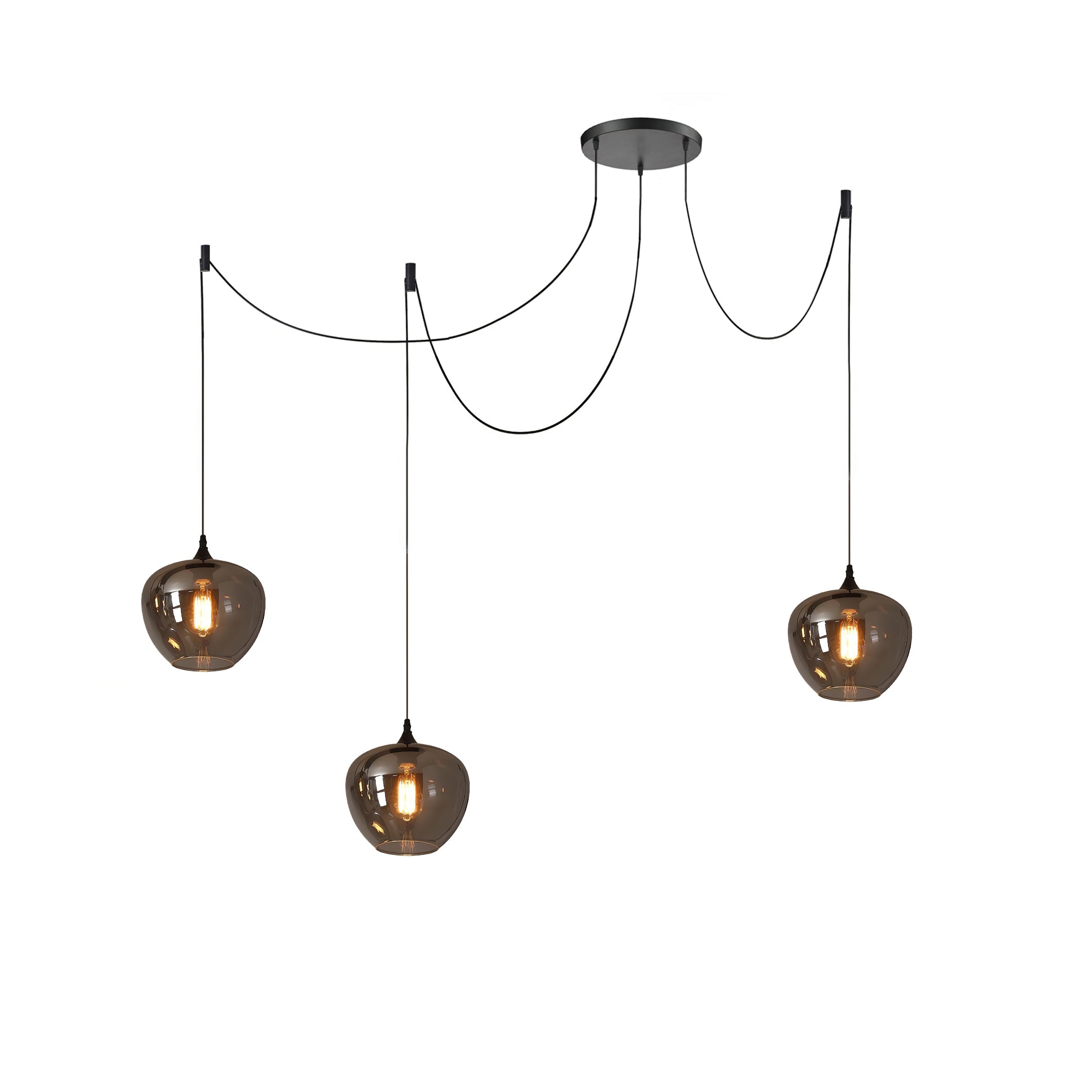 June minimalistische fles glazen hanglamp smoke grijs | Fioriscas