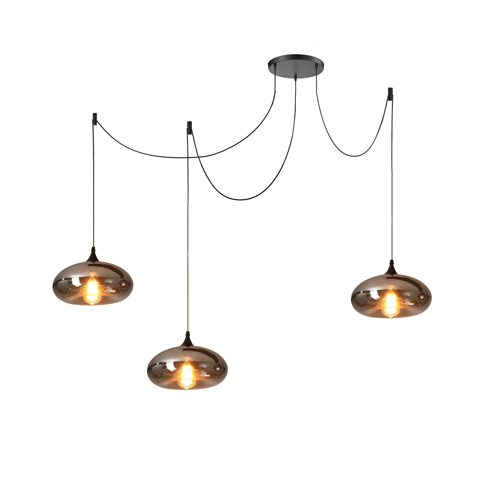 June minimalistische fles glazen hanglamp smoke grijs | Fioriscas