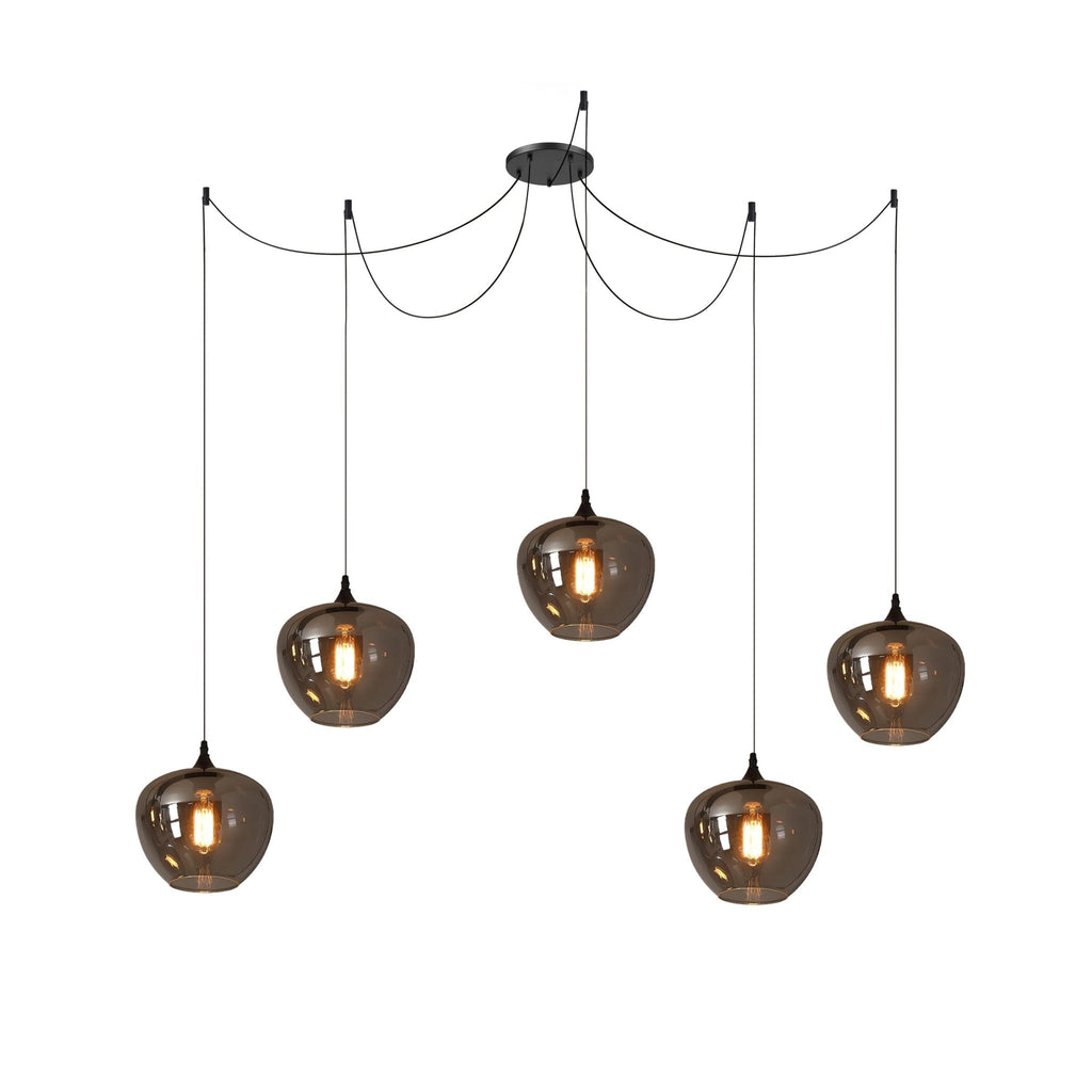 June minimalistische fles glazen hanglamp smoke grijs | Fioriscas