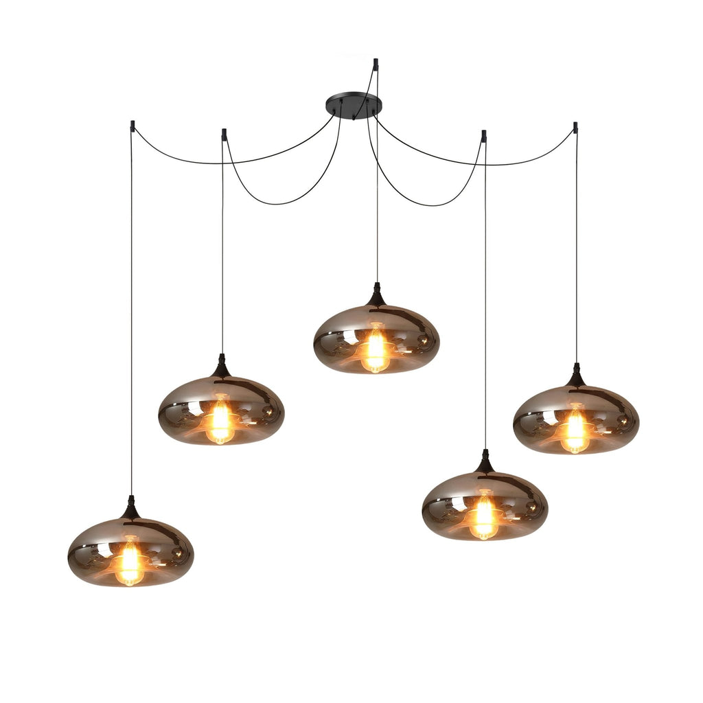 June minimalistische fles glazen hanglamp smoke grijs | Fioriscas