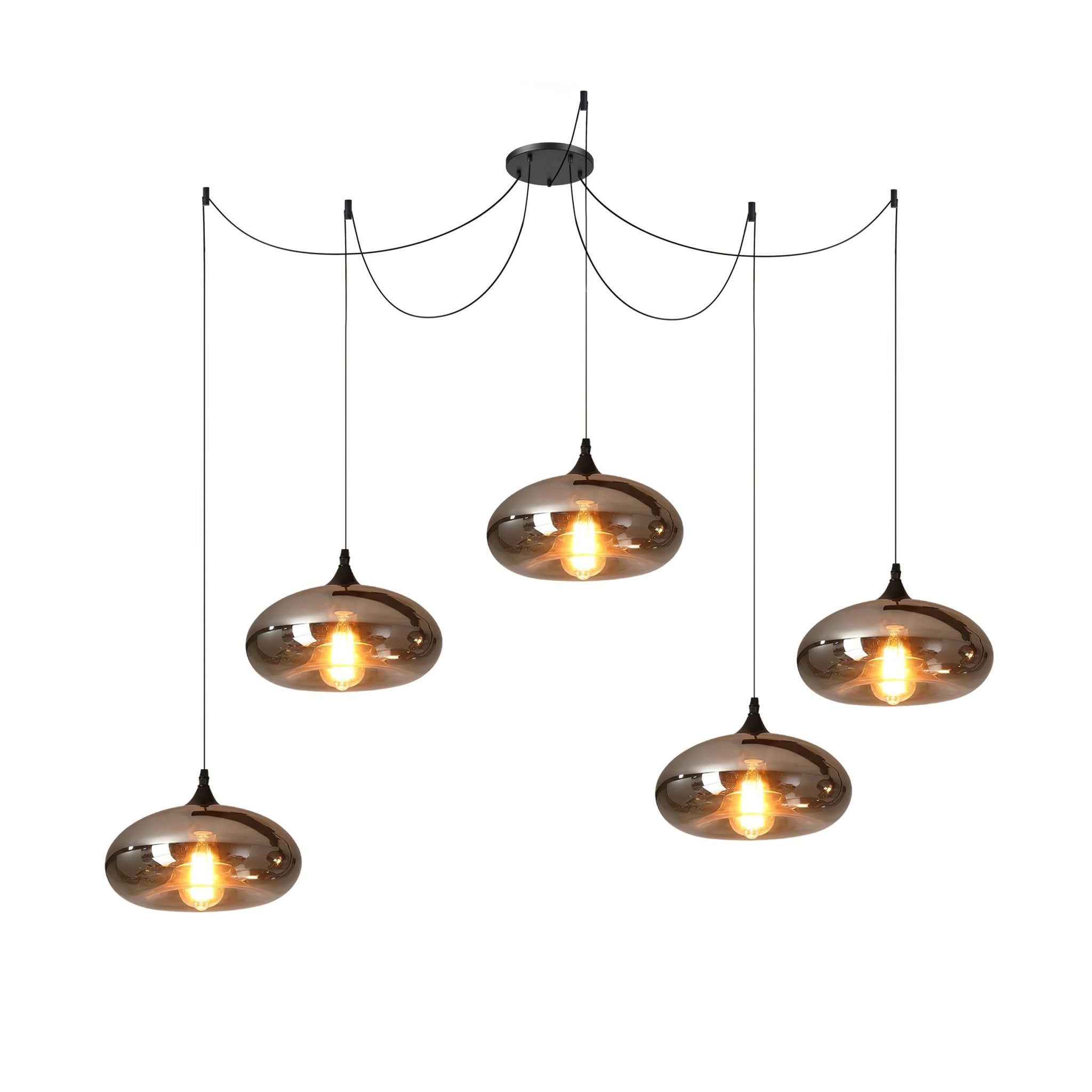 June minimalistische fles glazen hanglamp smoke grijs | Fioriscas