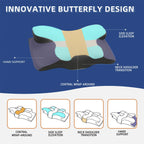 SomniCurve Kühlender Bezug Memory-Foam-Nackenkissen mit Kontur und zwei Höhen