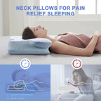 SomniCurve Kühlender Bezug Memory-Foam-Nackenkissen mit Kontur und zwei Höhen