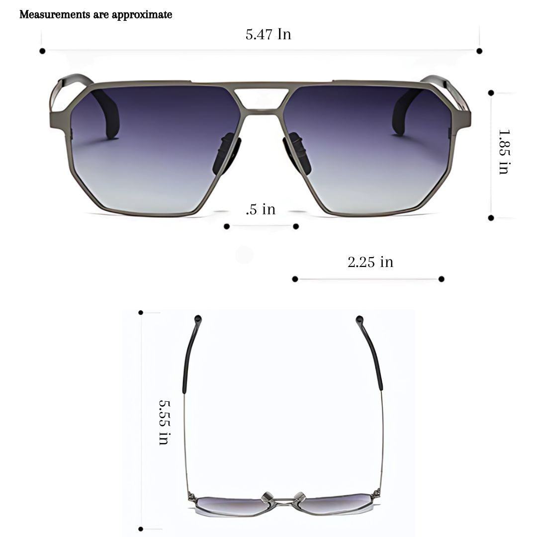 AeroNova pilot-solbriller i titanium med polariserede UV400-linser
