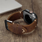 Marlowe Leather Apple Watch Band, Vintage Patina Style, Hand-Stitched
