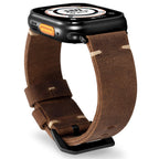 Marlowe Leather Apple Watch Band, Vintage Patina Style, Hand-Stitched