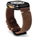 Marlowe Leather Apple Watch Band, Vintage Patina Style, Hand-Stitched