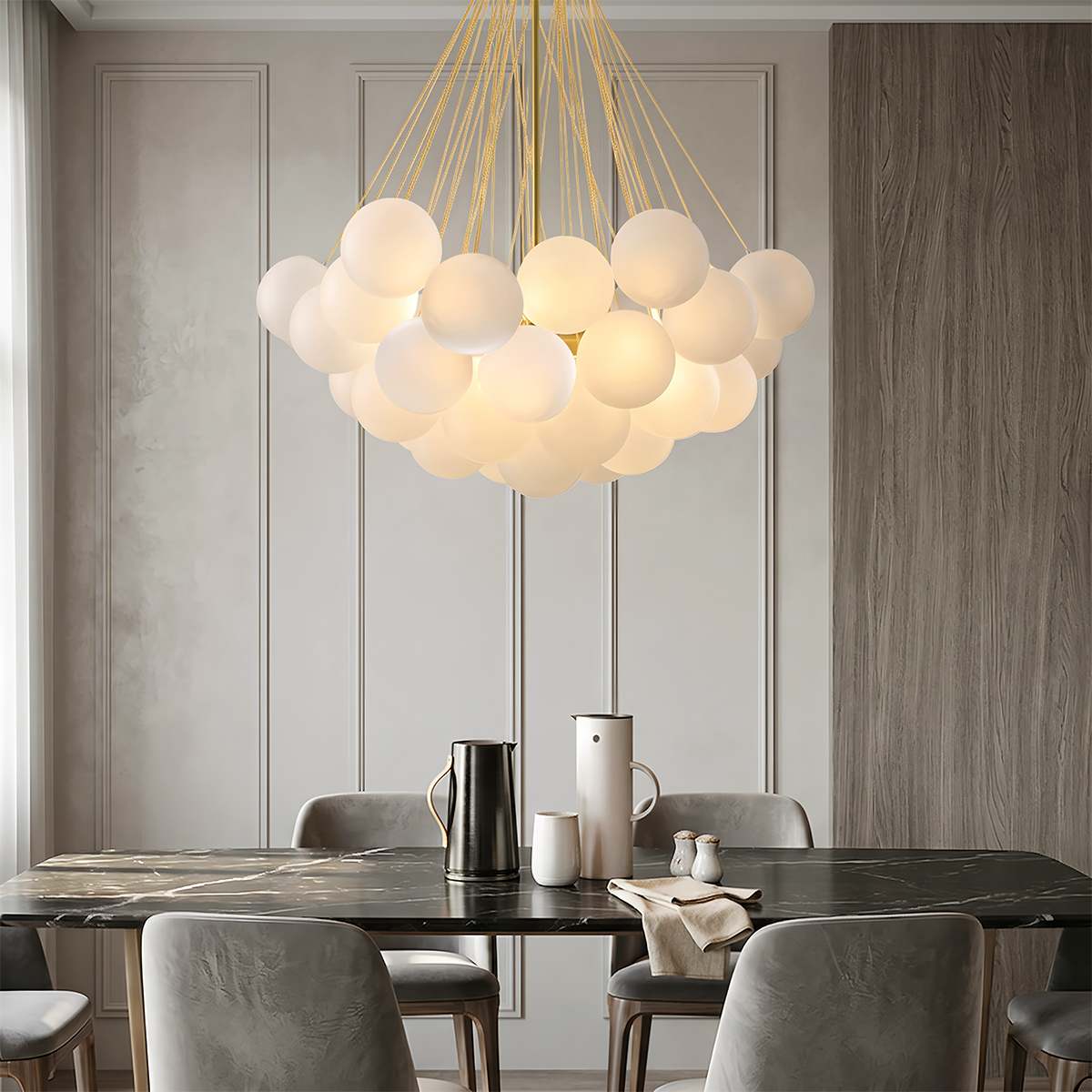 Lumen Bubbles Glass Sphere Chandelier With Three Light Sources