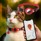 Collier pour chat avec support de traceur GPS, réfléchissant et à ouverture rapide