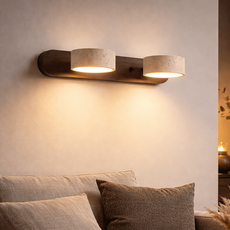 Ścienna lampa LED z trawertynu dla architektonicznego luksusu - Fioriscas
