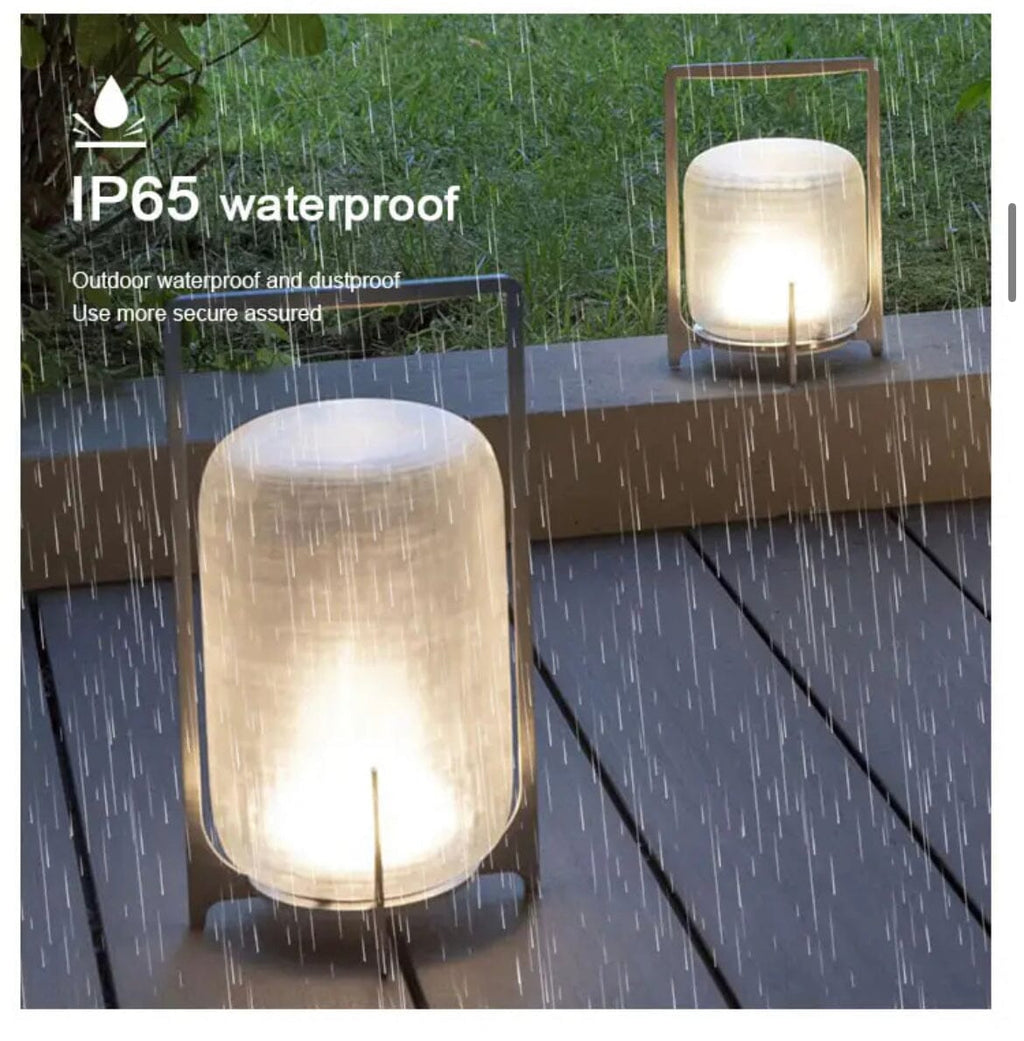 Stainless Steel & Glass Outdoor Terrace Light, Rust-Resistant Rectangle Design