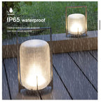 Stainless Steel & Glass Outdoor Terrace Light, Rust-Resistant Rectangle Design