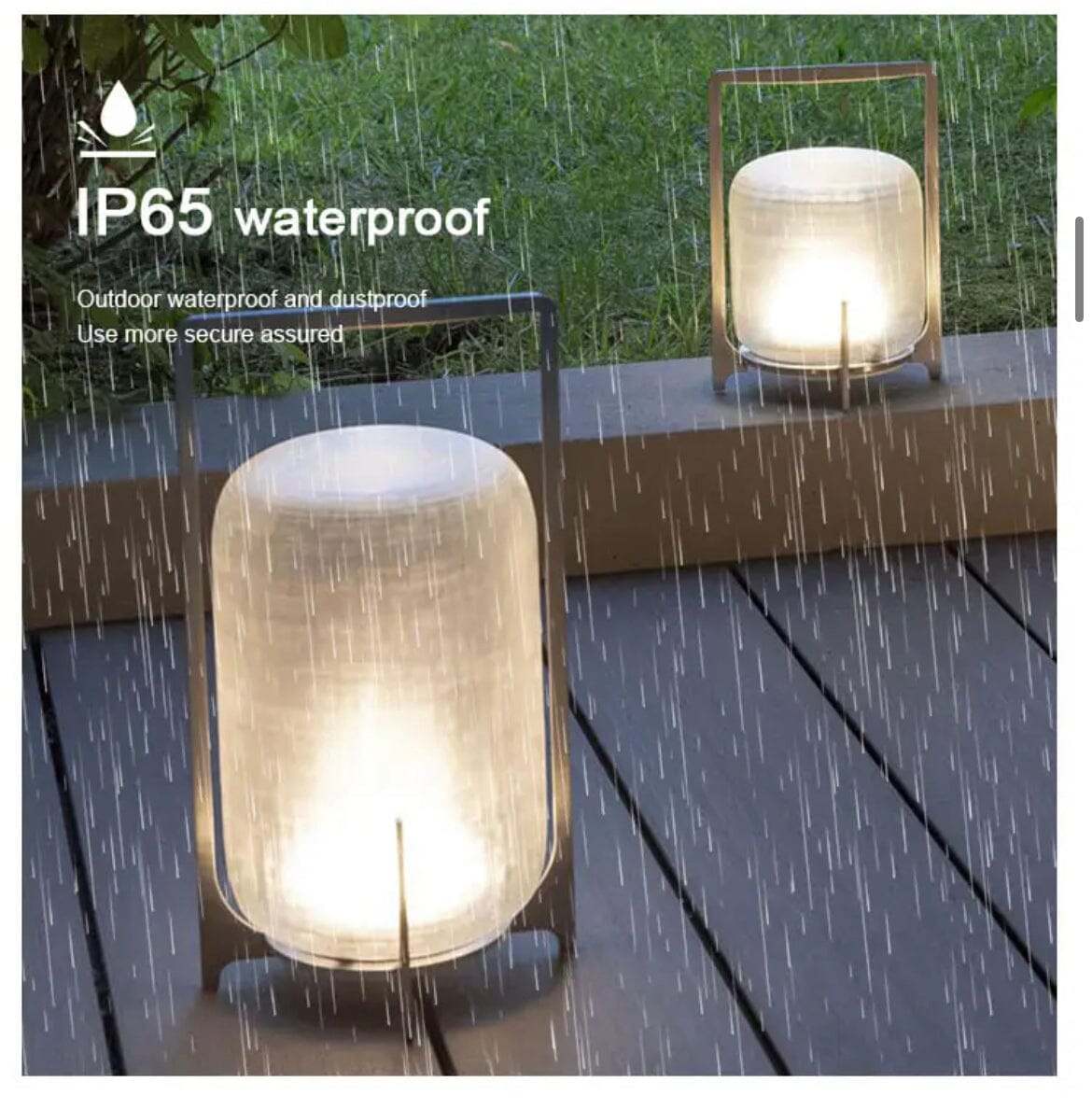 Stainless Steel & Glass Outdoor Terrace Light, Rust-Resistant Rectangle Design
