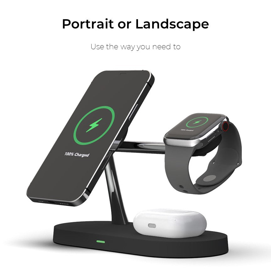 4-In-1 Wireless Charger QuattroCharge, MagSafe For iPhone & Watch
