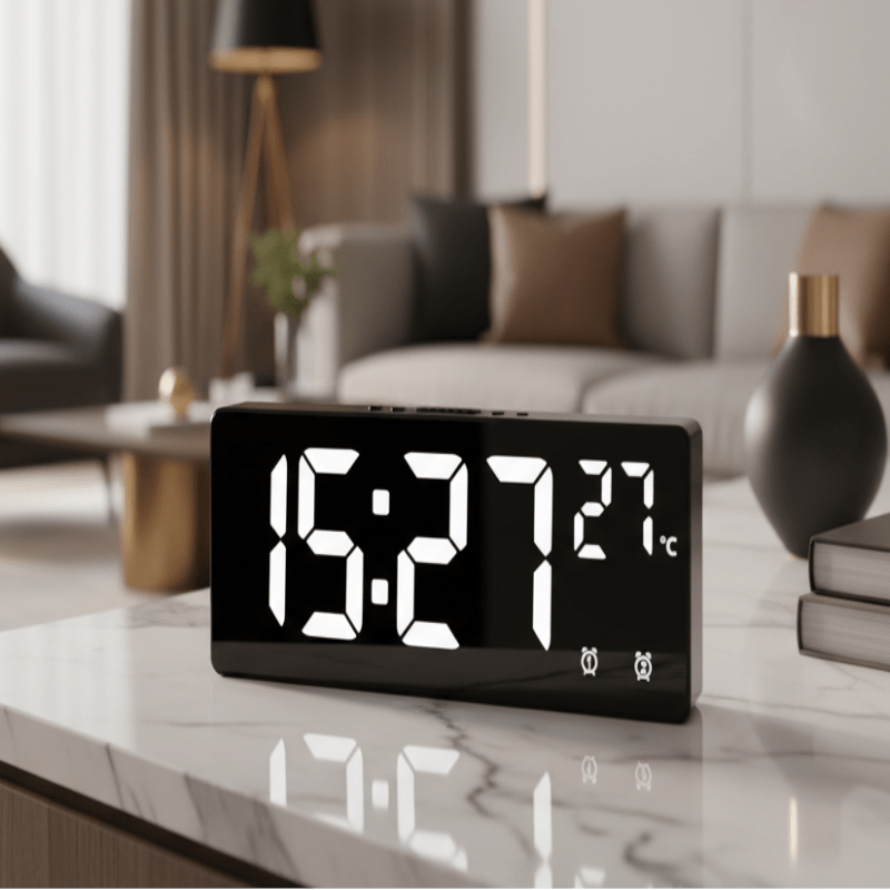 Digital alarm clock with voice control & dual alarm - Fioriscas