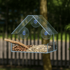 Vogelvoederhuisje met doorzichtig raam en zuignappen - Fioriscas