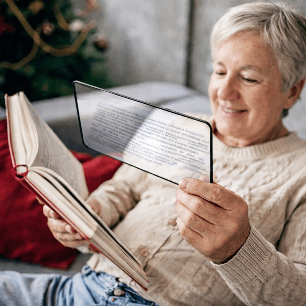 Ultradünne A5-Leselupe für entspanntes Lesen - Fioriscas
