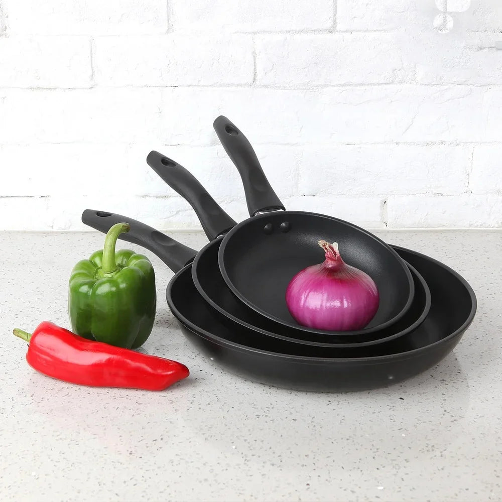 Stekpanneset med 3 delar och non-stick-beläggning för enkel matlagning varje dag - Fioriscas
