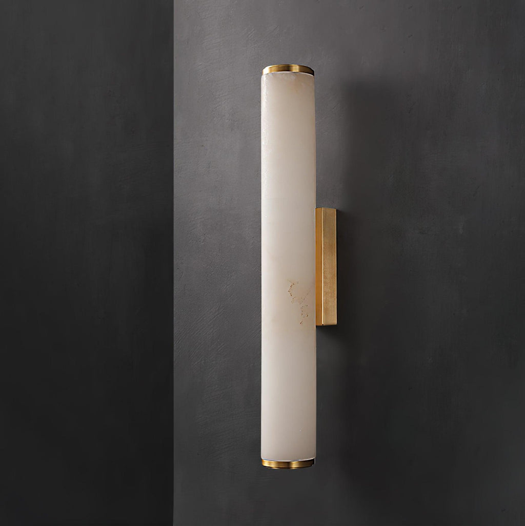 Klyr alabaster lodret cylindrisk væglampe | Fioriscas