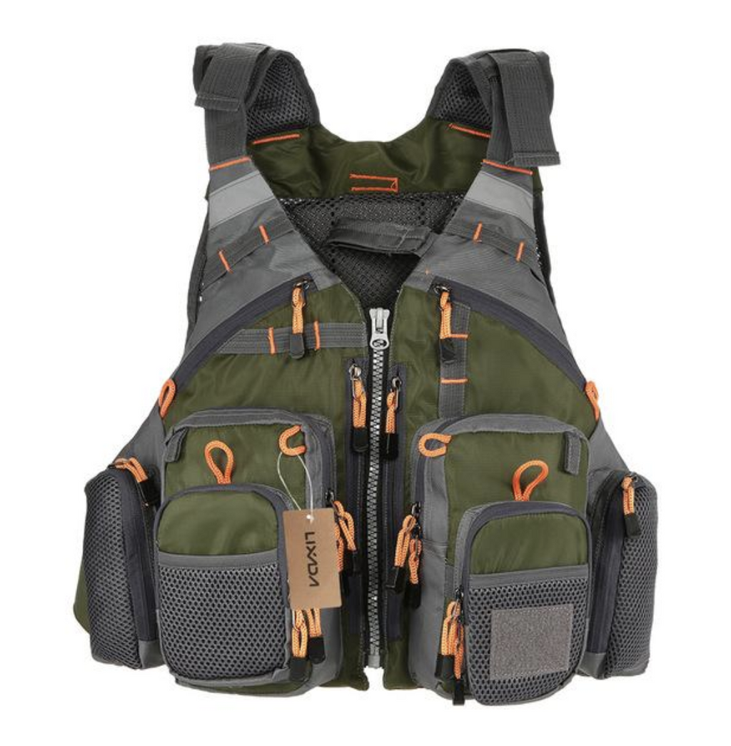 Gilet de pêche Castaway à 11 poches pour la pêche en kayak, à la mouche et en canoë