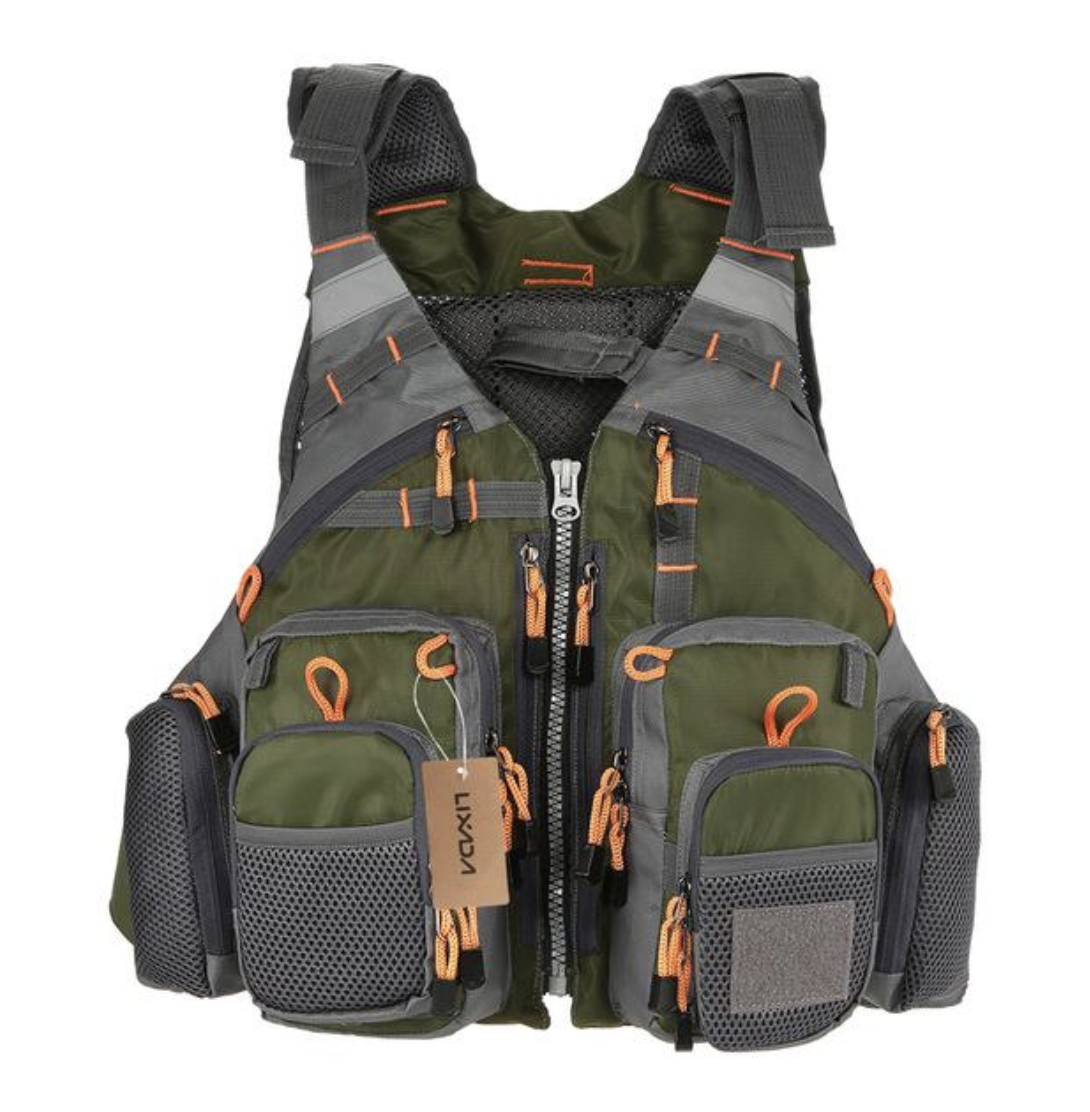 Gilet de pêche Castaway à 11 poches pour la pêche en kayak, à la mouche et en canoë
