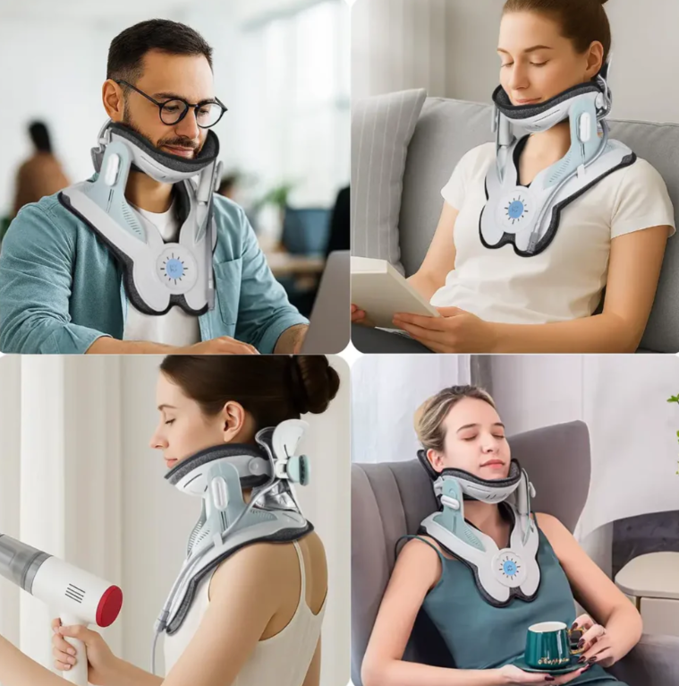 Collare gonfiabile per trazione cervicale con supporto ad aria a 8 camere