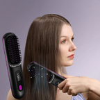 イオン技術搭載ワイヤレスヘアストレートブラシ 3段階温度設定 | Fioriscas