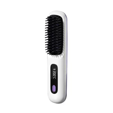 イオン技術搭載ワイヤレスヘアストレートブラシ 3段階温度設定 | Fioriscas