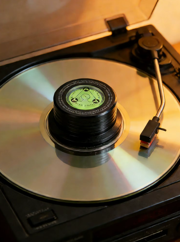 Bubble Level Vinyl Weight Clamp For Turntables With Soft Base Pad | Fioriscas