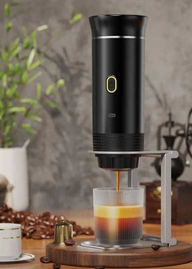 Dispositivo compacto para espresso com pressão de 20 bar e bateria de 7500mAh, para viagens | Fioriscas