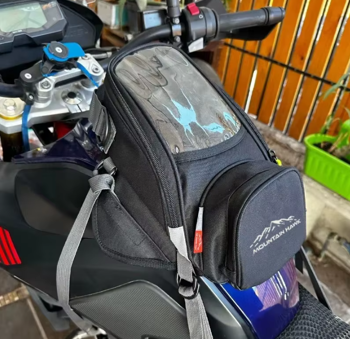 Saco para depósito de motociclo com janela tátil para navegação e armazenamento | Fioriscas