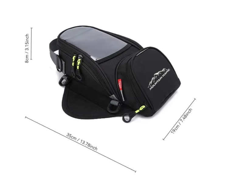 Saco para depósito de motociclo com janela tátil para navegação e armazenamento | Fioriscas