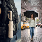 Guarda-chuva para mochila com clipe, para um acesso fácil com uma só mão | Fioriscas