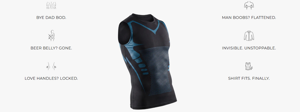 Camisola interior modeladora iónica para homem, para um visual mais definido e confiança imediata | Fioriscas