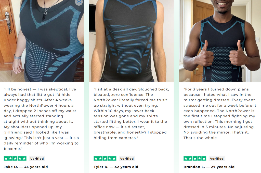 Camisola interior modeladora iónica para homem, para um visual mais definido e confiança imediata | Fioriscas